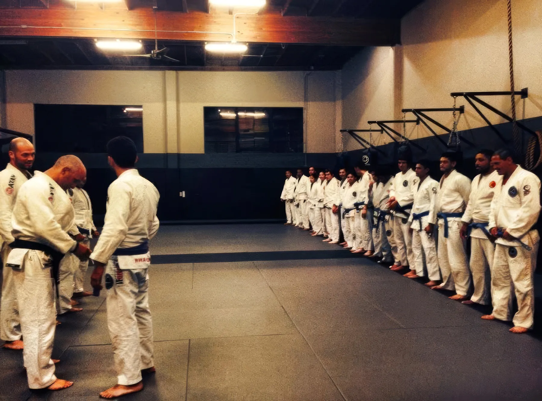 BJJ students bowing with respect